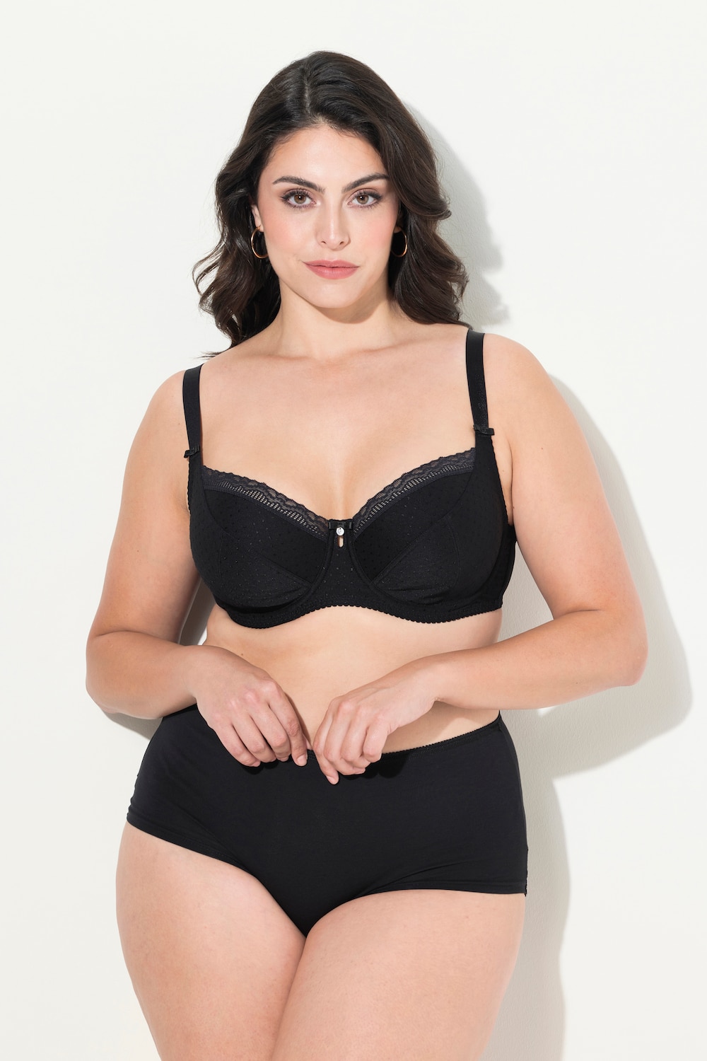 Große Größen Bügel-BH, Damen, schwarz, Größe: 90C, Synthetische Fasern/Elasthan, Ulla Popken