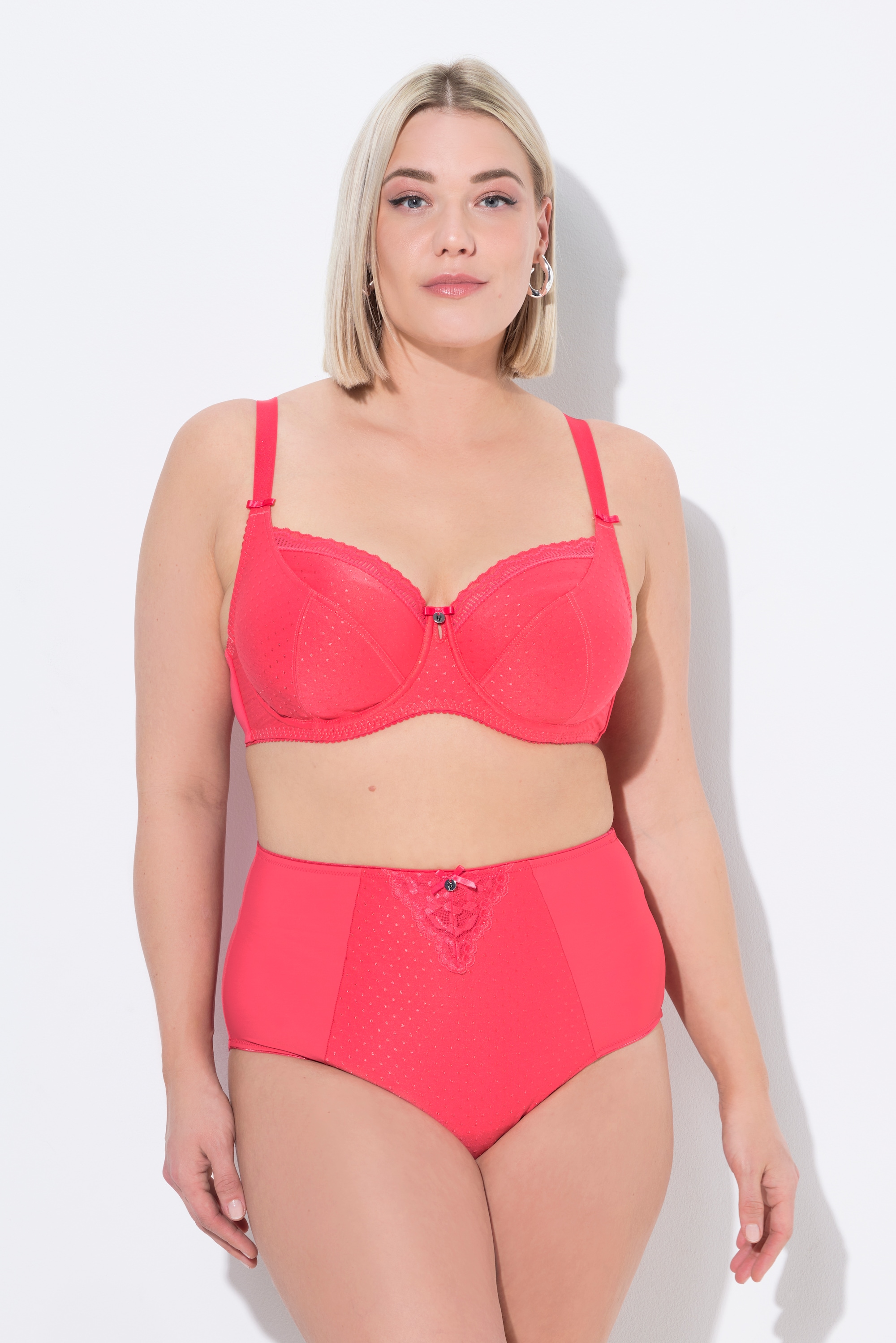 Ulla Popken Damen große Größen Bügel BH Jacquard Spitzenkante Cup C G 820379