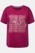 T-shirt, lettermotief, pailletten, ronde hals, halve mouwen