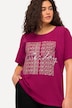 T-shirt, lettermotief, pailletten, ronde hals, halve mouwen