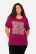 T-shirt, lettermotief, pailletten, ronde hals, halve mouwen