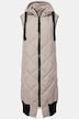 Steppweste, lange Form, Kapuze, 2-Wege-Zipper, Rippsaum