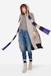 Steppweste, lange Form, Kapuze, 2-Wege-Zipper, Rippsaum