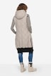 Steppweste, lange Form, Kapuze, 2-Wege-Zipper, Rippsaum