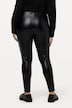 Legging, leren look, slim, elastische tailleband, siernaden