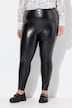 Legging, leren look, slim, elastische tailleband, siernaden