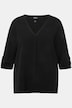 Bluse, Struktur, Zierfalte, V-Ausschnitt, 3/4-Arm