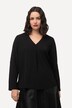 Bluse, Struktur, Zierfalte, V-Ausschnitt, 3/4-Arm