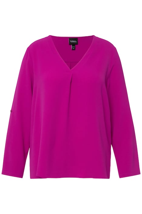 Halenka, struktura, ozdobné sklady, výstřih do V, 3/4 rukávy