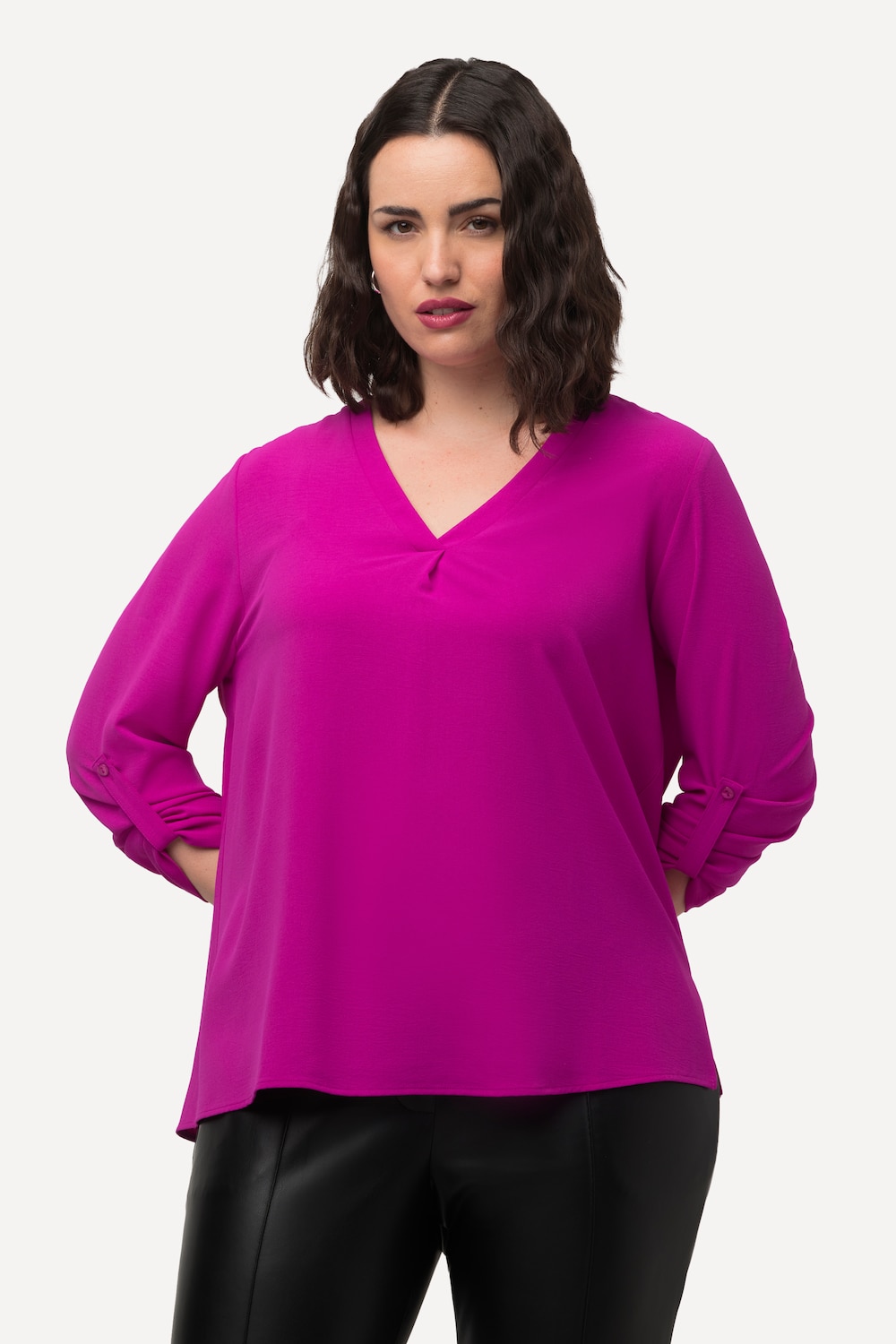 Grote Maten blouse, Dames, roze, Maat: 58/60, Polyester, Ulla Popken