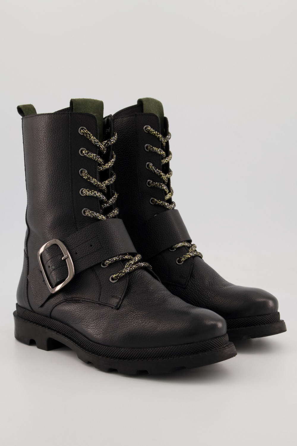 Grote Maten Leren boots, Dames, zwart, Maat: 38, Leer/Polyester, Ulla Popken