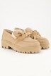 Loafer, semsket skinn, teddyfôr, sløyfe, bredde H