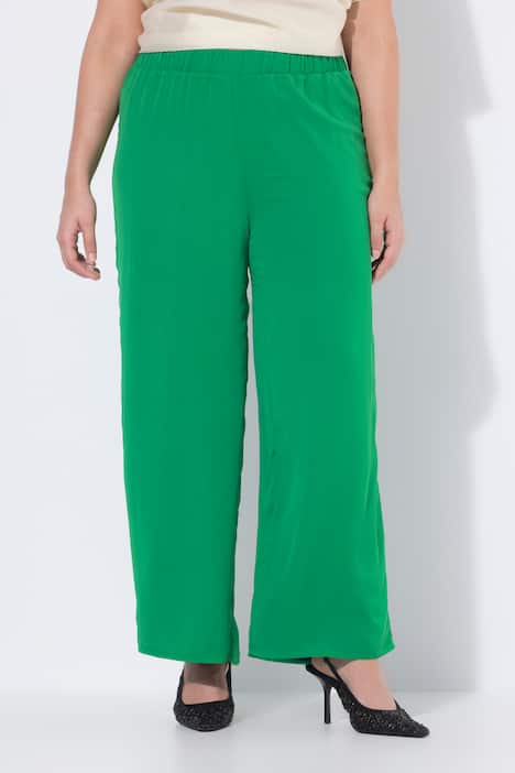 Chiffonhose, doppellagig, weites Bein, Elastikbund