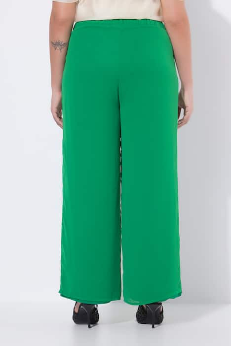 Chiffonhose, doppellagig, weites Bein, Elastikbund