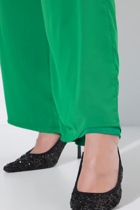 Chiffonhose, doppellagig, weites Bein, Elastikbund