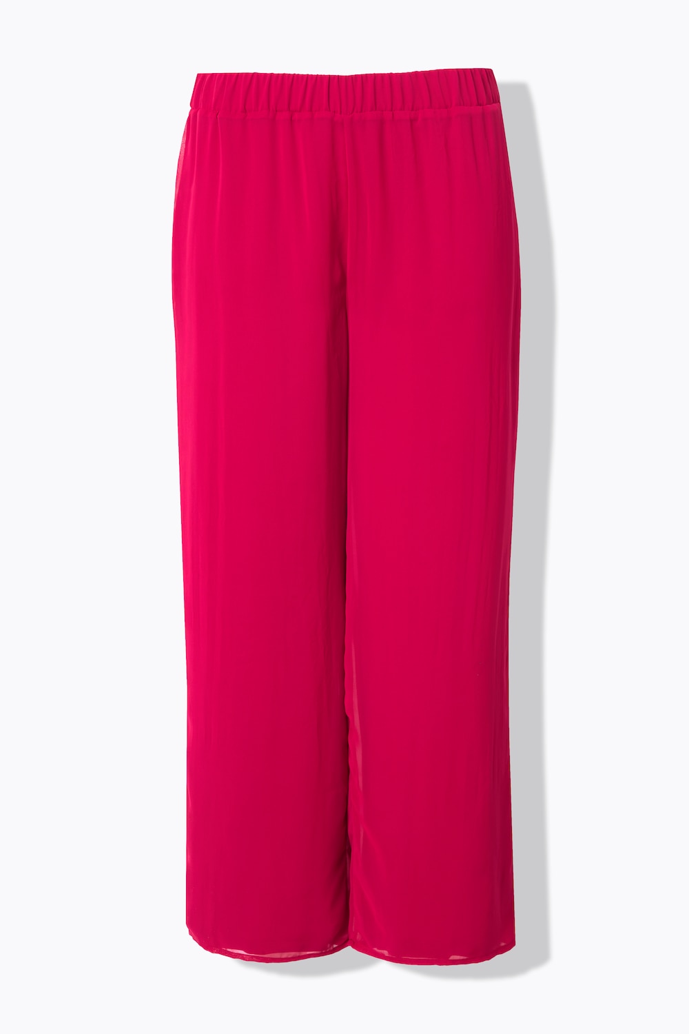 Stora storlekar Chiffongbyxa i dubbla lager med vida ben och resårlinning, Dam, röd, storlek: 50/52, Polyester/Viskos, Ulla Popken