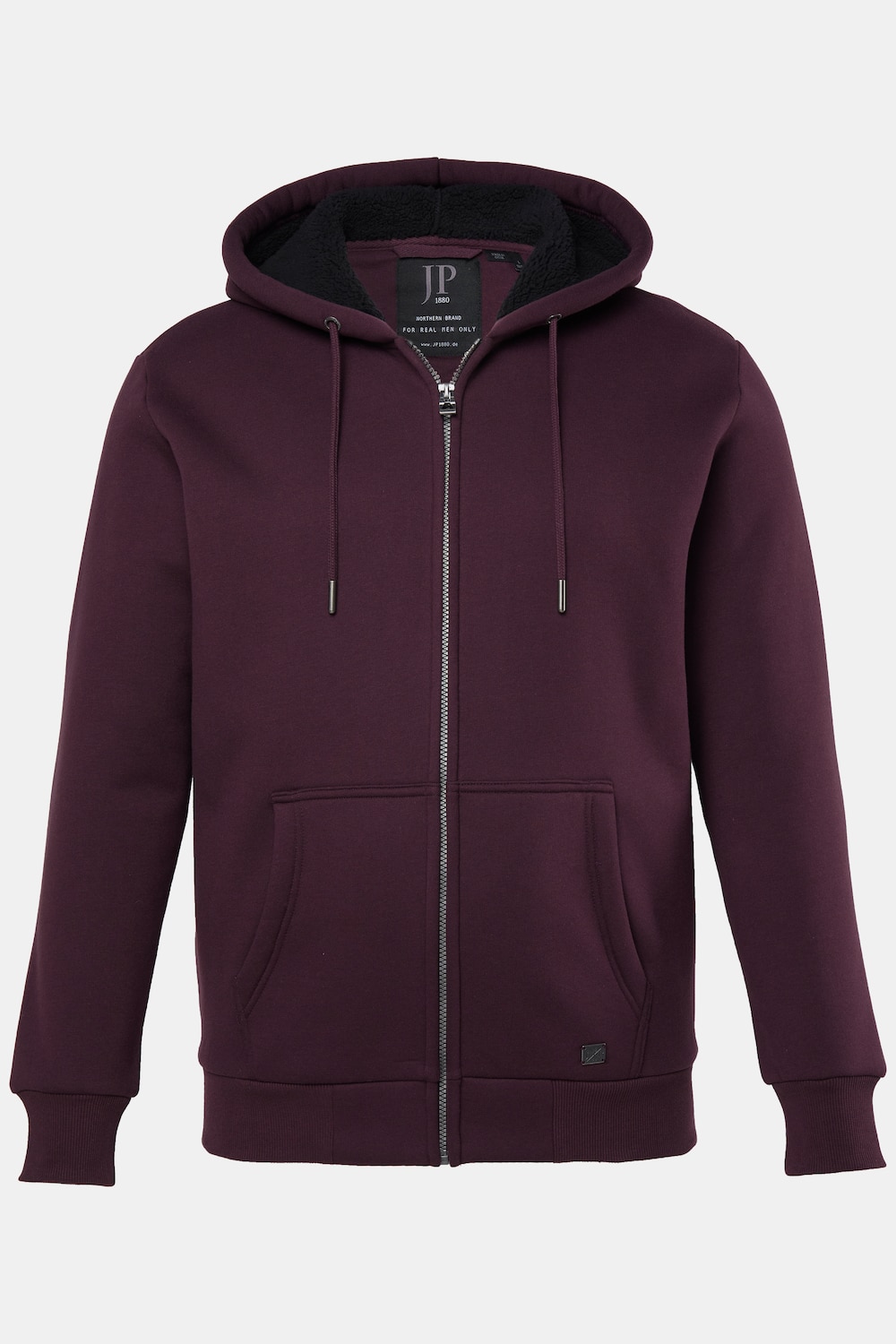 JP 1880 hoodie-jack, outdoor, trainingsjasje, capuchon, teddy voering, rits, tot 8XL