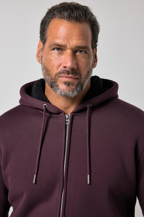 Hoodiejacke, Outdoor, Sweatjacke, Kapuze, Teddyfutter, Zipper, bis 8 XL