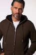 Veste à capuche JP 1880, collection Outdoor, fermeture zippée, modèle en molleton avec doublure en polaire bouclée - jusqu'au 8 XL