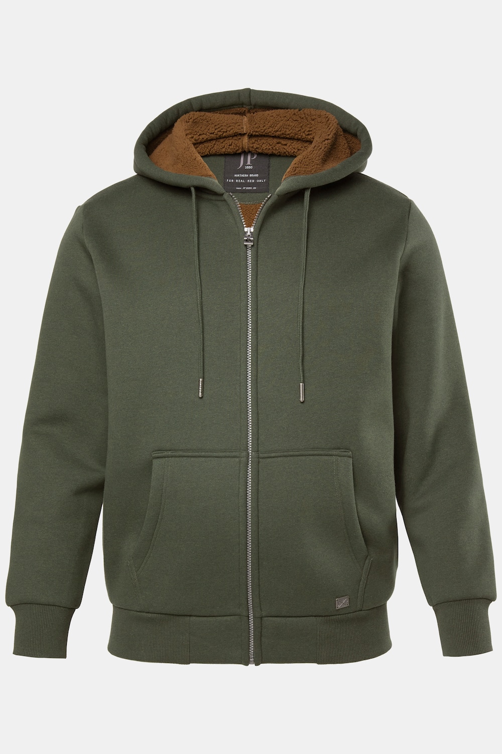 JP1880 Hoodiejacke, Outdoor, Sweatjacke, Kapuze, Teddyfutter, Zipper, bis 8 XL