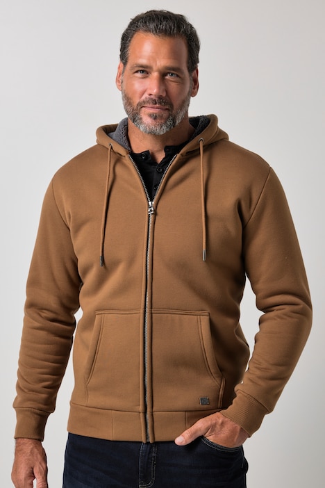 Hoodiejacke, Outdoor, Sweatjacke, Kapuze, Teddyfutter, Zipper, bis 8 XL
