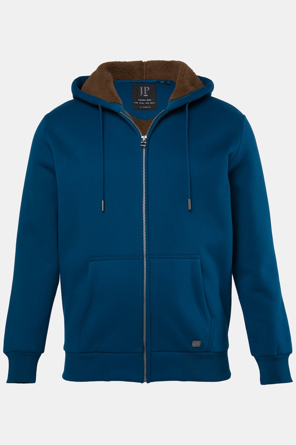 JP 1880 hoodie-jack, outdoor, trainingsjasje, capuchon, teddy voering, rits, tot 8XL