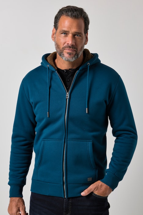 Hoodiejacke, Outdoor, Sweatjacke, Kapuze, Teddyfutter, Zipper, bis 8 XL