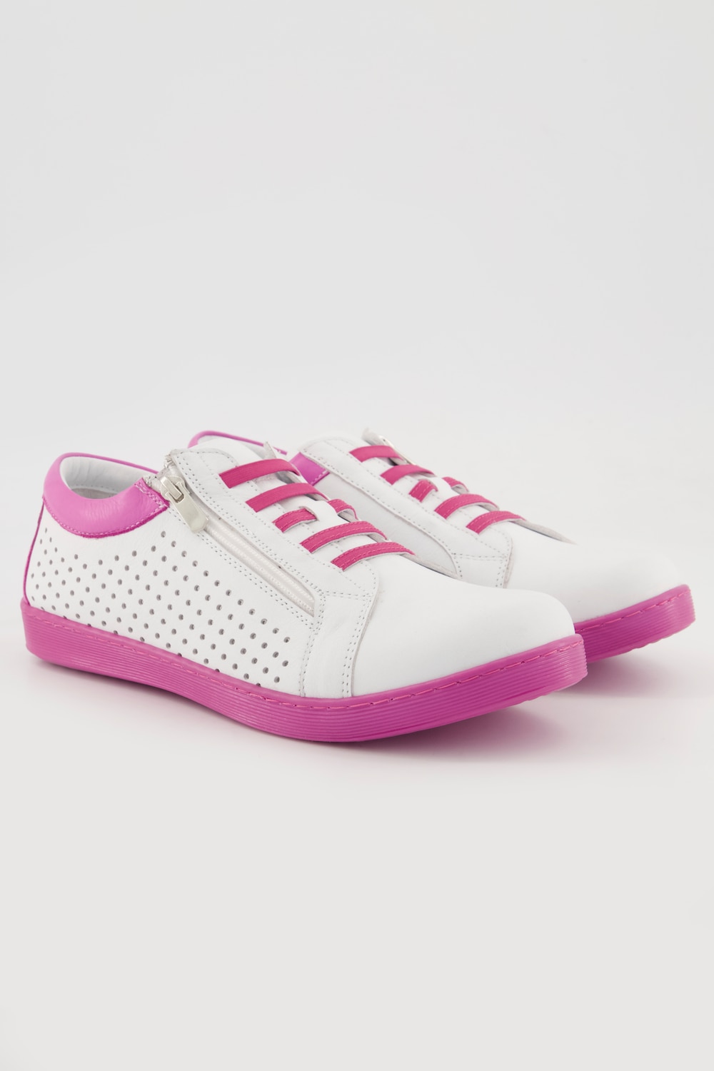 Grote Maten leren sneakers, Dames, roze, Maat: 42, Leer, Ulla Popken