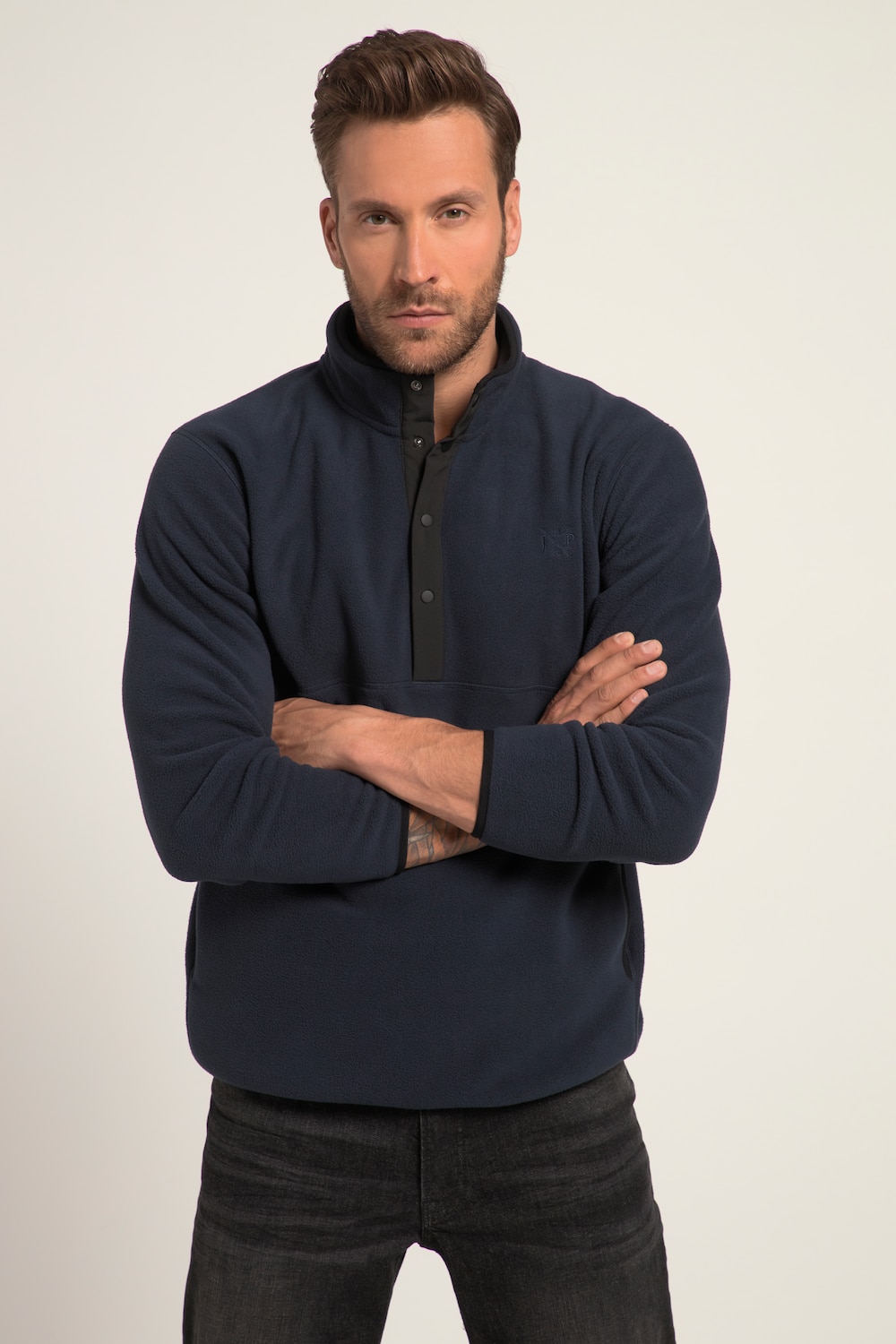 grandes tailles pull camionneur outdoor, hommes, bleu, taille: 5xl, polyester, jp1880
