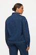 Denimjakke, nålestriber, skjortekrave, lynlåslukning