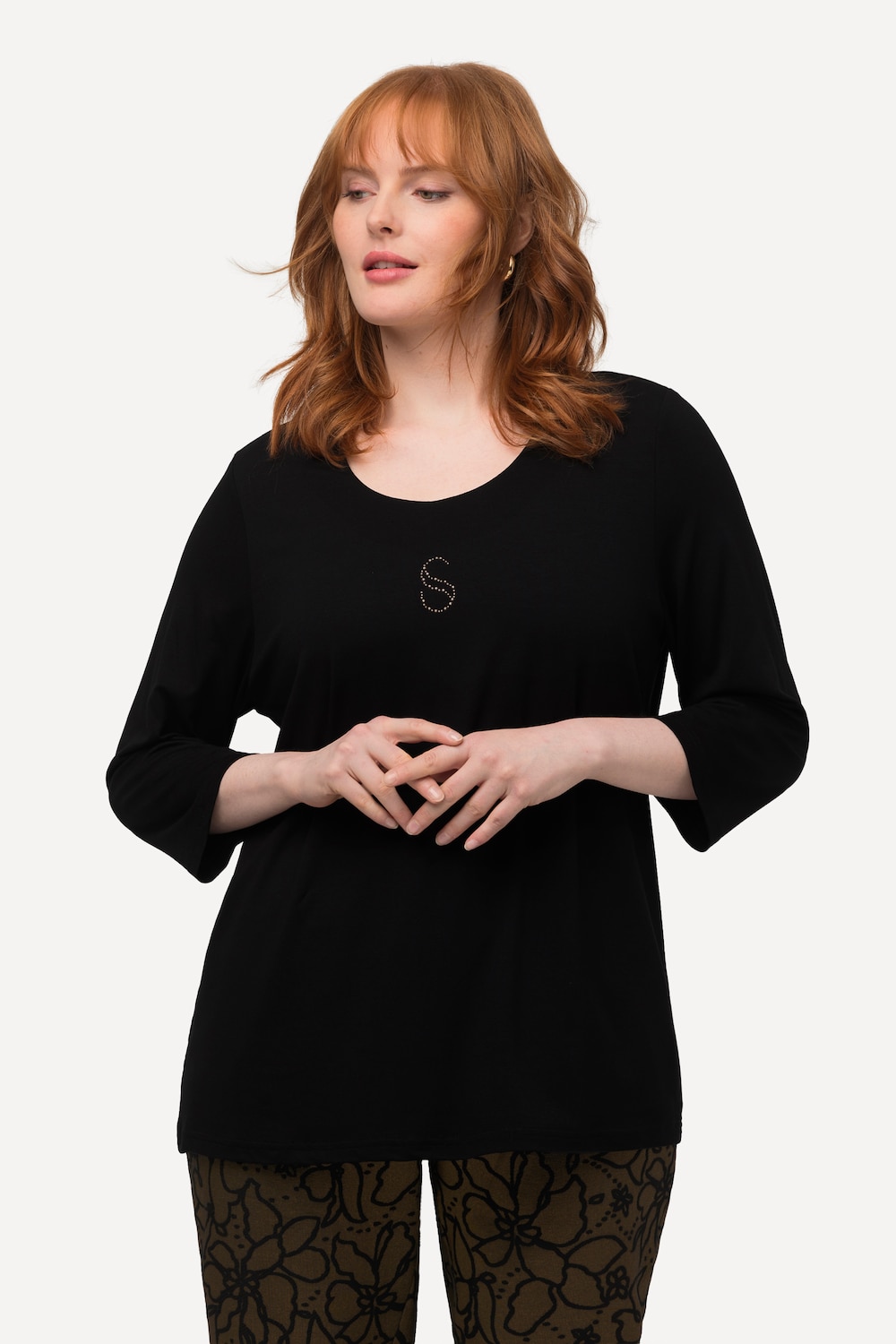 Große Größen Shirt, Damen, schwarz, Größe: 42/44, Viskose, Ulla Popken