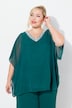 Chiffonbluse med to lag, V-udskæring og korte ærmer