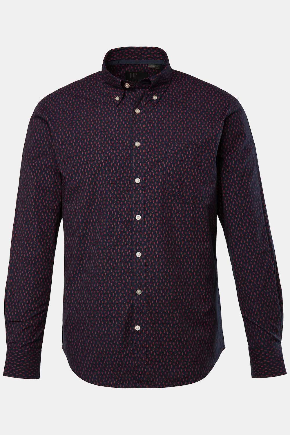 JP 1880 Hemd, Langarm, Alloverprint, Buttondown-Kragen, Modern Fit, bis 7 XL