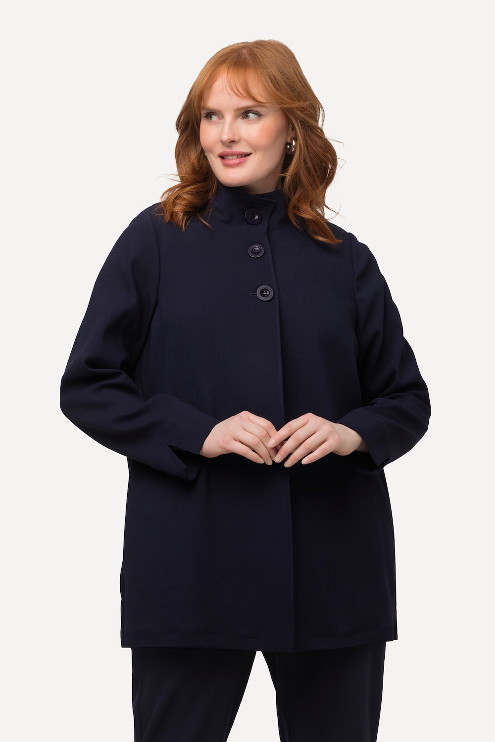 Große Größen Anzugjacke, Damen, blau, Größe: 42/44, Viskose/Synthetische Fasern, Ulla Popken