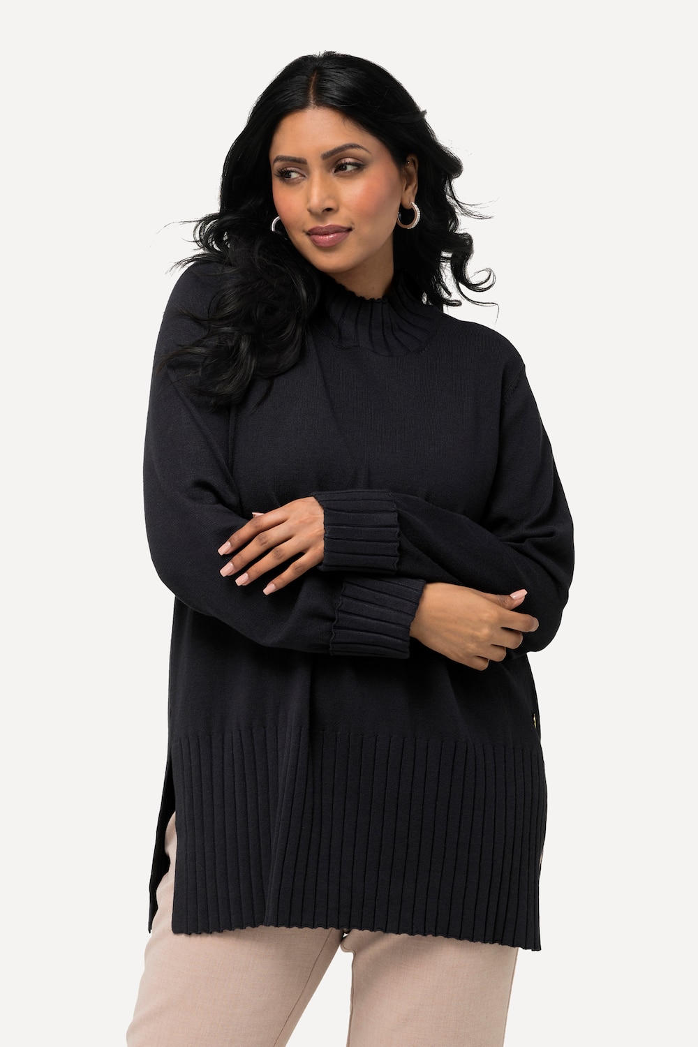 Große Größen Pullover, Damen, blau, Größe: 46/48, Viskose/Synthetische Fasern, Ulla Popken