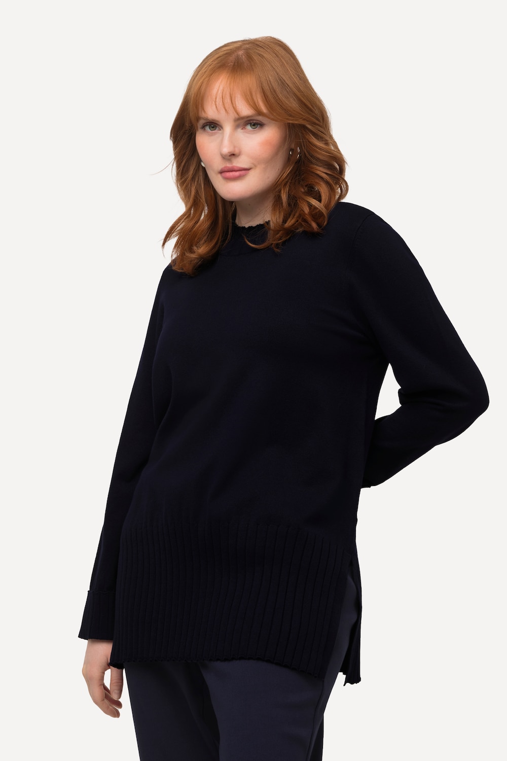 Große Größen Pullover, Damen, blau, Größe: 42/44, Viskose/Synthetische Fasern, Ulla Popken