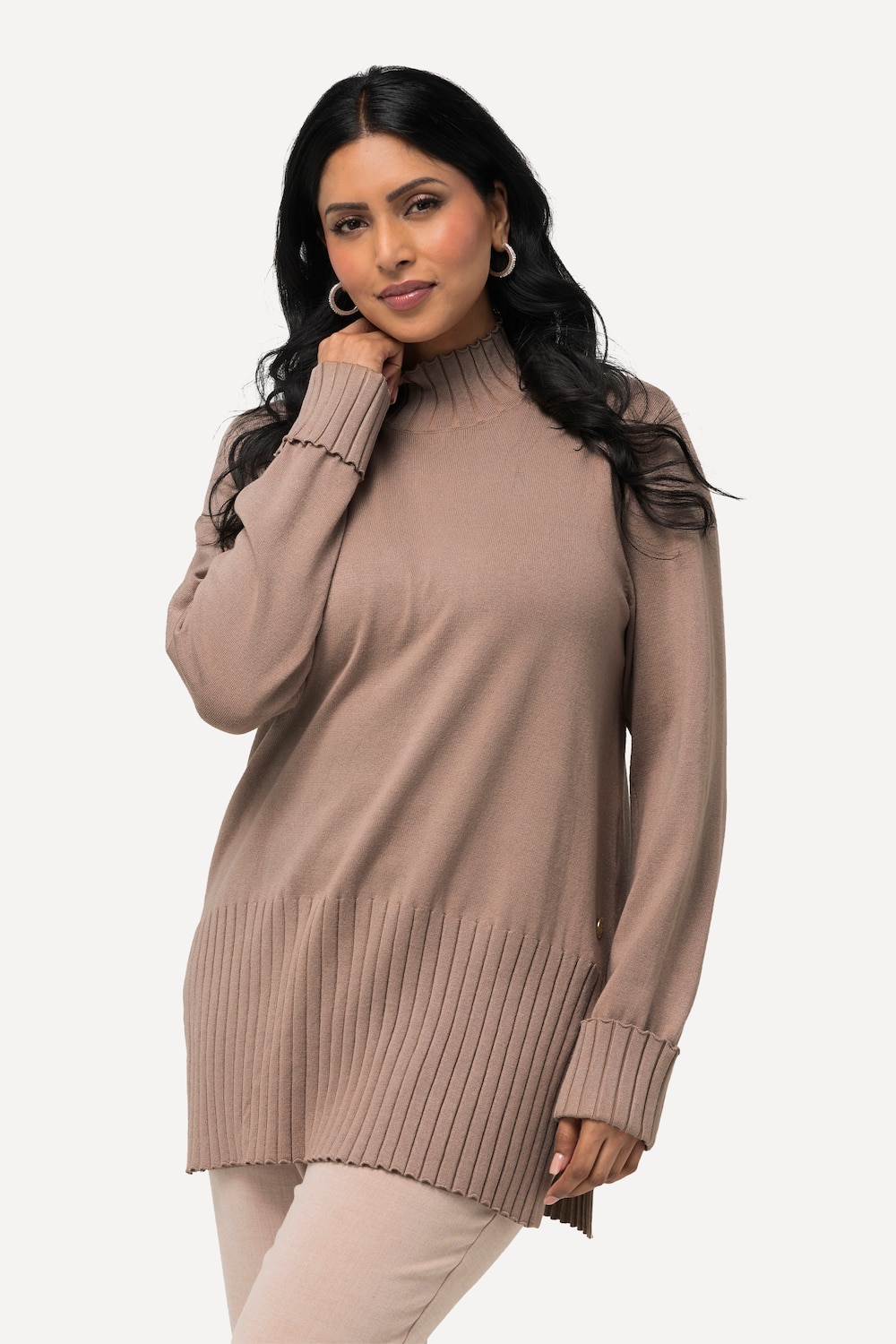 Große Größen Pullover, Damen, braun, Größe: 50/52, Viskose/Synthetische Fasern, Ulla Popken