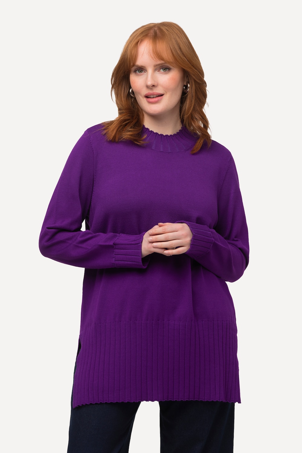 Grote Maten Pullover, Dames, paars, Maat: 58/60, Viscose/Synthetische vezels, Ulla Popken