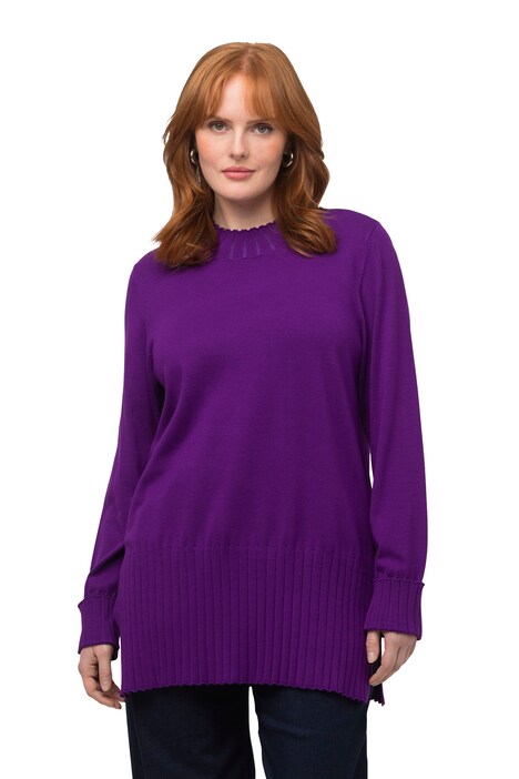 Svetr, žebrovaný stojáček, dlouhé rukávy