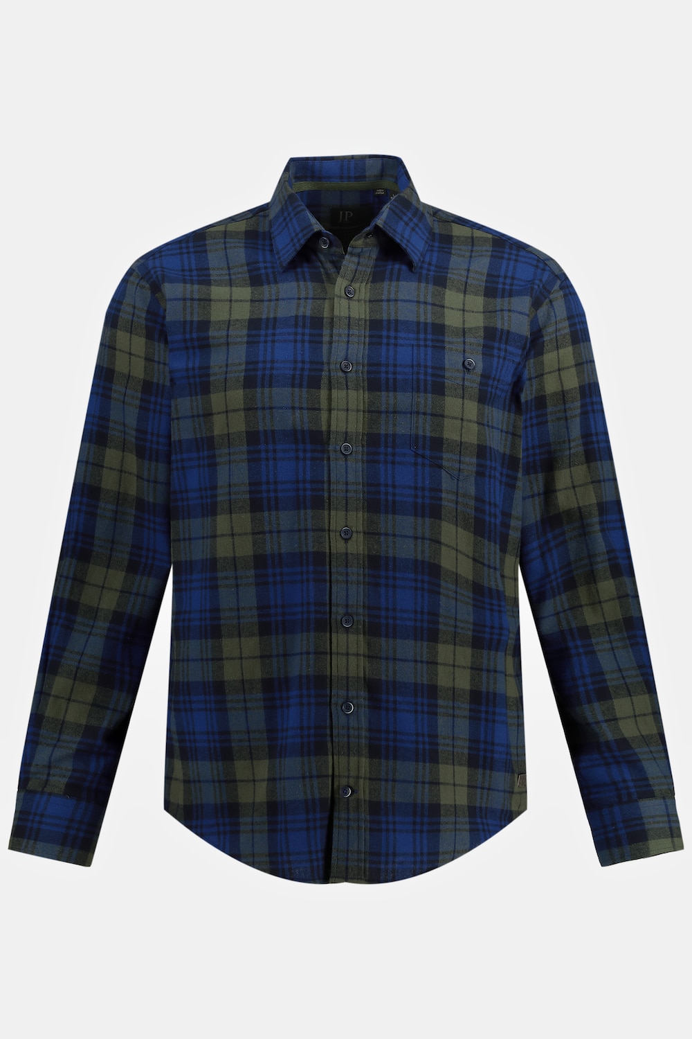Karohemd, Langarm, Flanell, Buttondown-Kragen, Modern Fit, bis 8XL