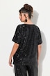 Paillettenshirt, oversized, V-hals, korte mouwen
