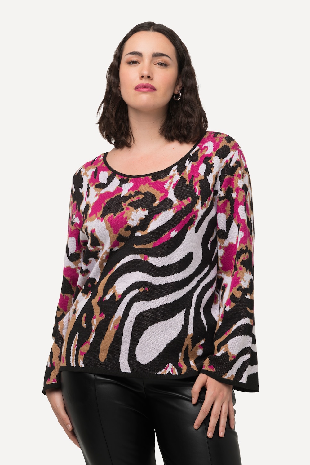 Große Größen Pullover, Damen, rosa, Größe: 54/56, Synthetische Fasern/Baumwolle, Ulla Popken