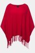 Knit Fringe Hem Oversized Poncho