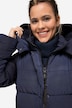 2-in-1-Steppmantel, Langarm abzippbar, Kapuze abzippbar, verdeckter Zipper
