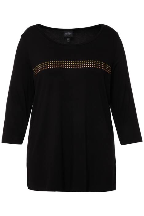 Tričko, linie z třpytivých kamínků, kulatý výstřih, krátké rukávy