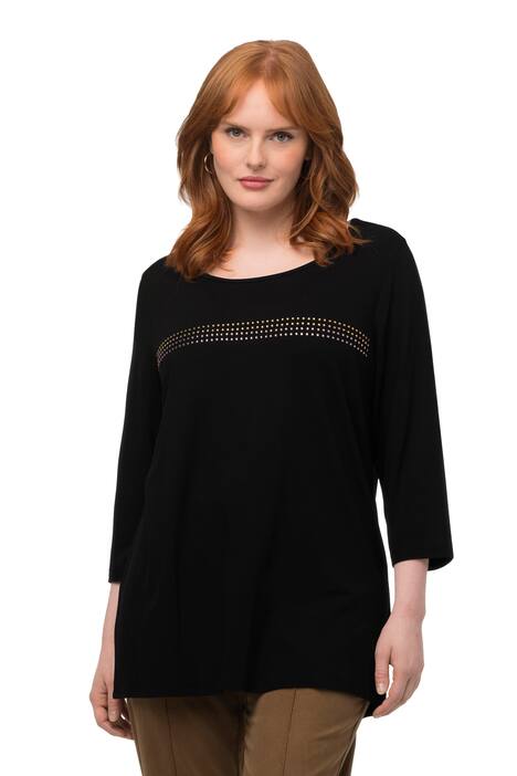 Tričko, linie z třpytivých kamínků, kulatý výstřih, krátké rukávy