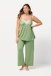 Pyjamas, blondebånd, V-hals, ermeløs