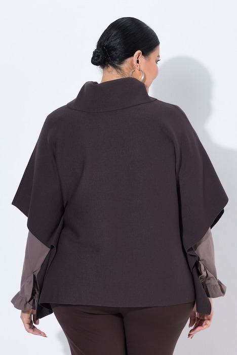 Pull oversize style poncho à col montant et sans manches