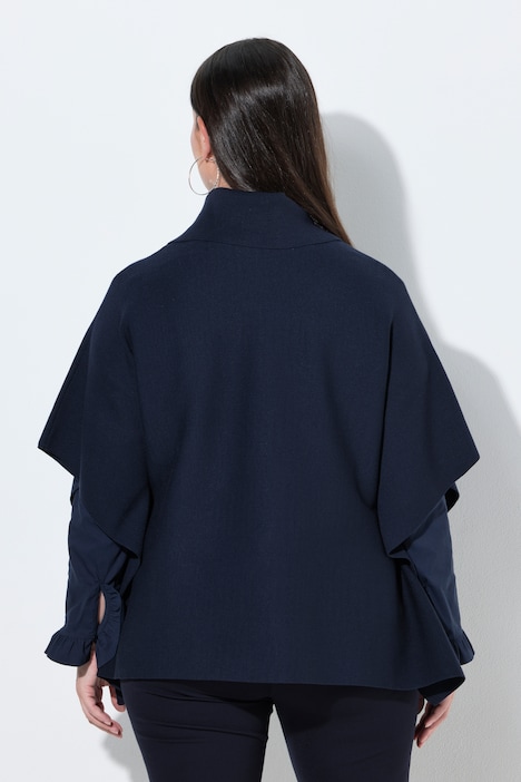 Pull oversize style poncho à col montant et sans manches