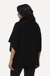 Poncho-Pullover, Oversized, Rollkragen, ärmellos
